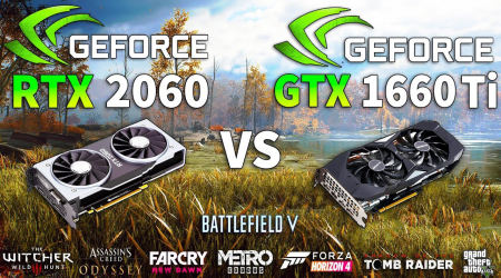 مقایسه کارت گرافیک GTX 1660 Ti با RTX 2060